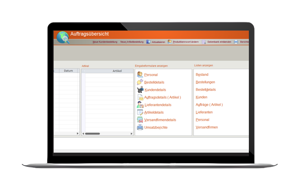 Auftragsübersicht