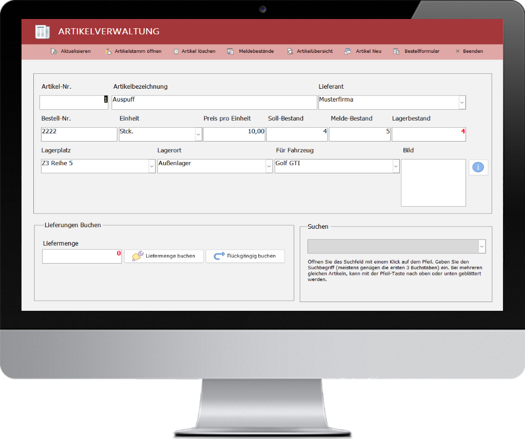 Ersatzteilverwaltung